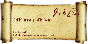 Jászay Éva névjegykártya