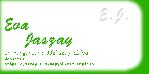 eva jaszay business card